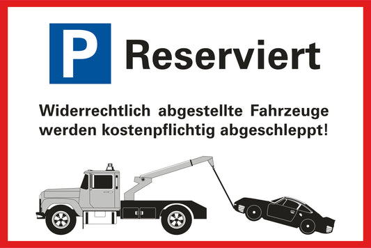 Reservierter Parkplatz (200mm x 300mm)