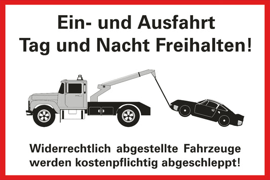 Einfahrt freihalten (200mm x 300mm)